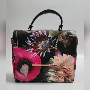 TED BAKER LONDON NEON POPPY LARGE ENVELOPE HANDBAG W/ROSE GOLD ACCENTS